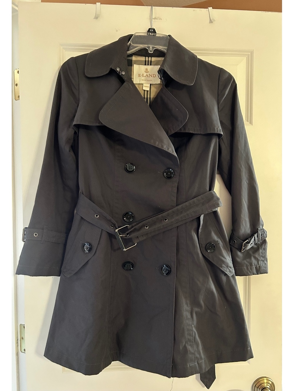 E-Land Double Breasted Belted Trench Coat